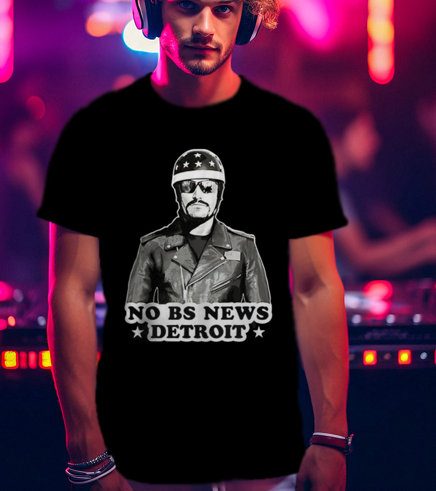 No BS News Detroit Leather Jacket Stars Sunglasses T-Shirt