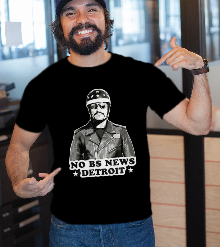 No BS News Detroit Leather Jacket Stars Sunglasses T-Shirt
