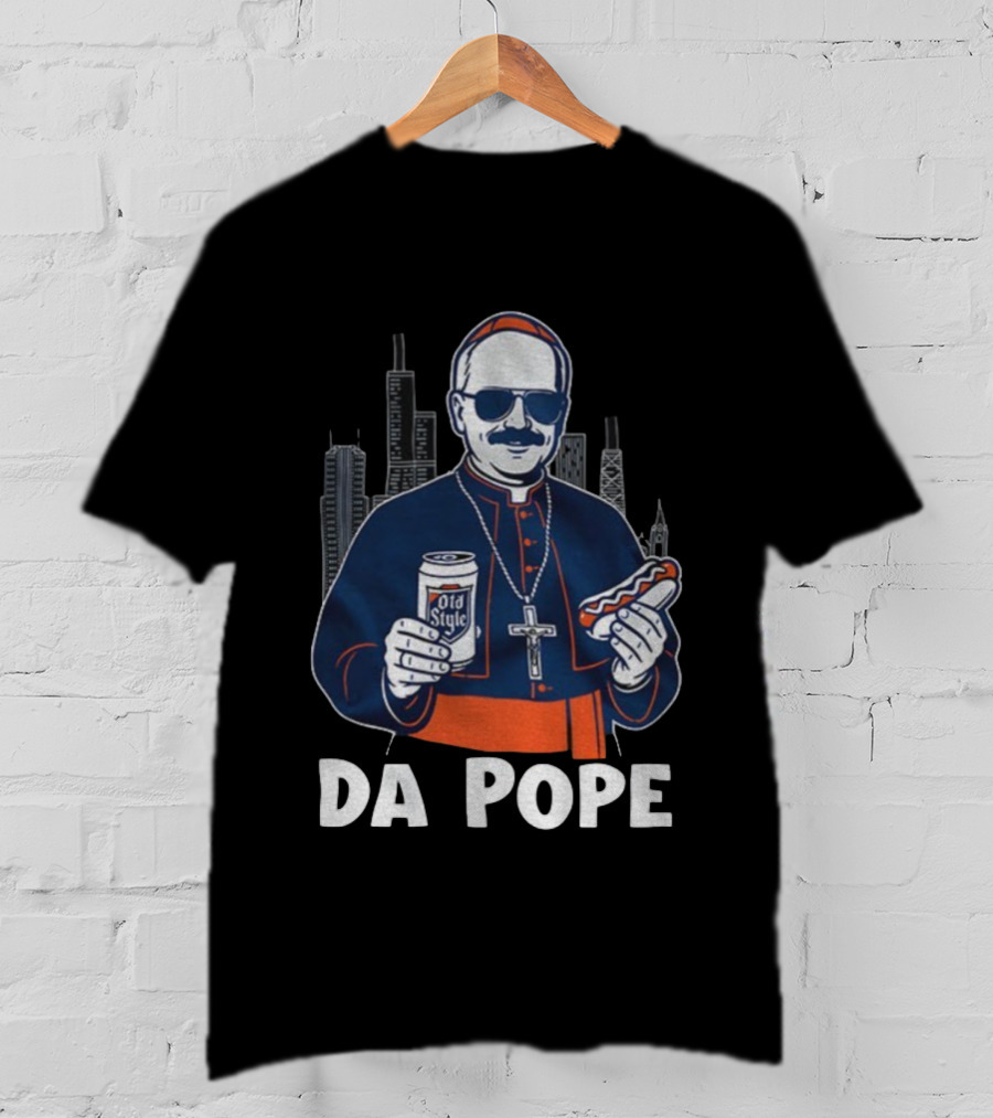 Chicago Da Pope Old Style Hot Dog City Skyline Bears Football T-Shirt