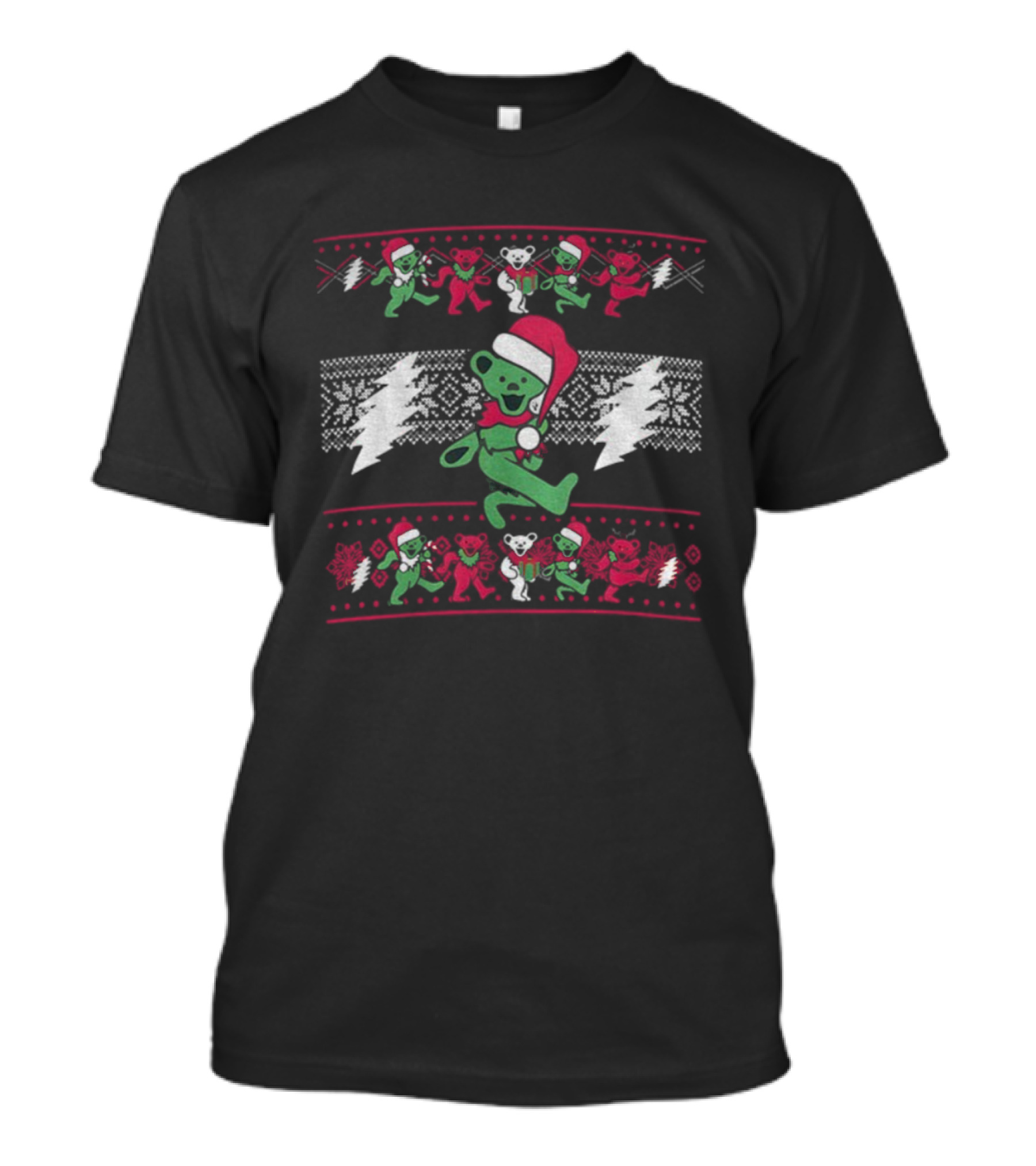 Grateful Dead Dancing Bears Christmas Ugly Sweater Jerry Garcia T-Shirt