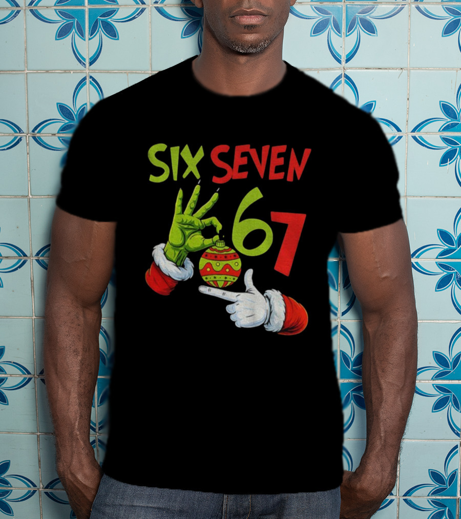 Six Seven 67 Grinch Christmas Bauble Merry Christmas T-Shirt