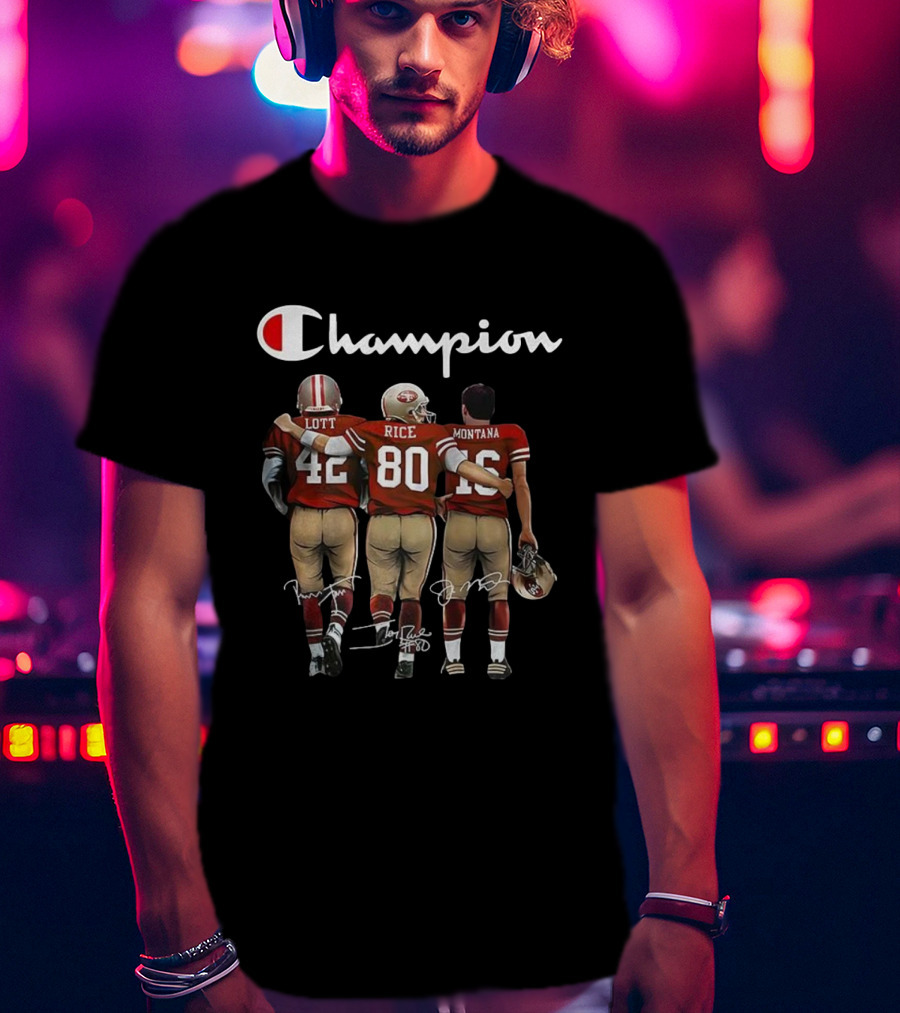 Champion Lott Rice Montana San Francisco 49ers Football Legends Signature T-Shirt