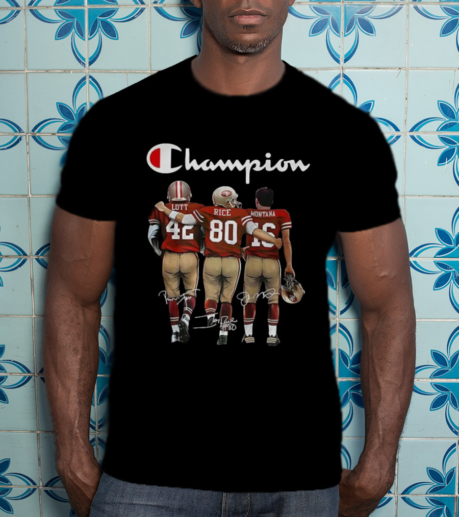 Champion Lott Rice Montana San Francisco 49ers Football Legends Signature T-Shirt
