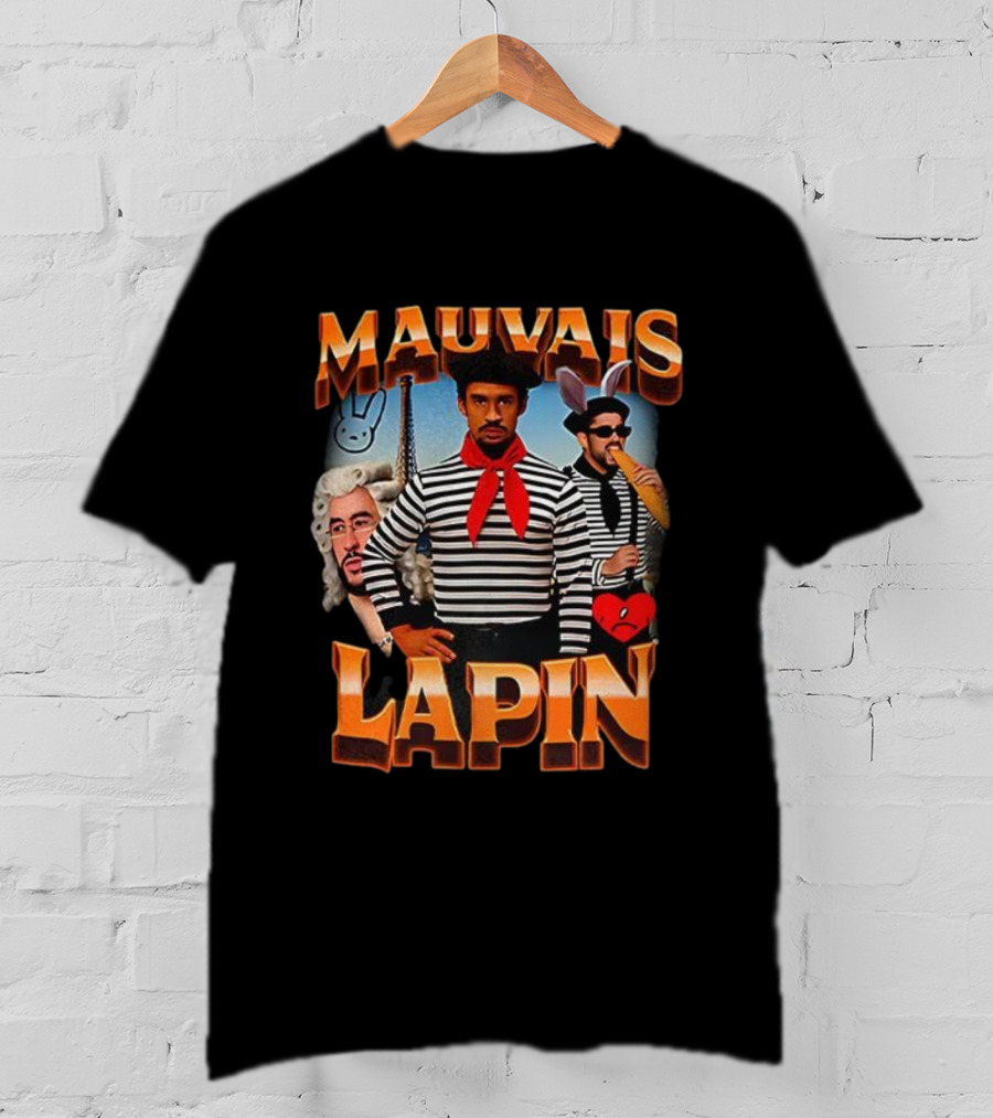 Mauvais Lapin French Style Bad Bunny Paris Imagery T-Shirt