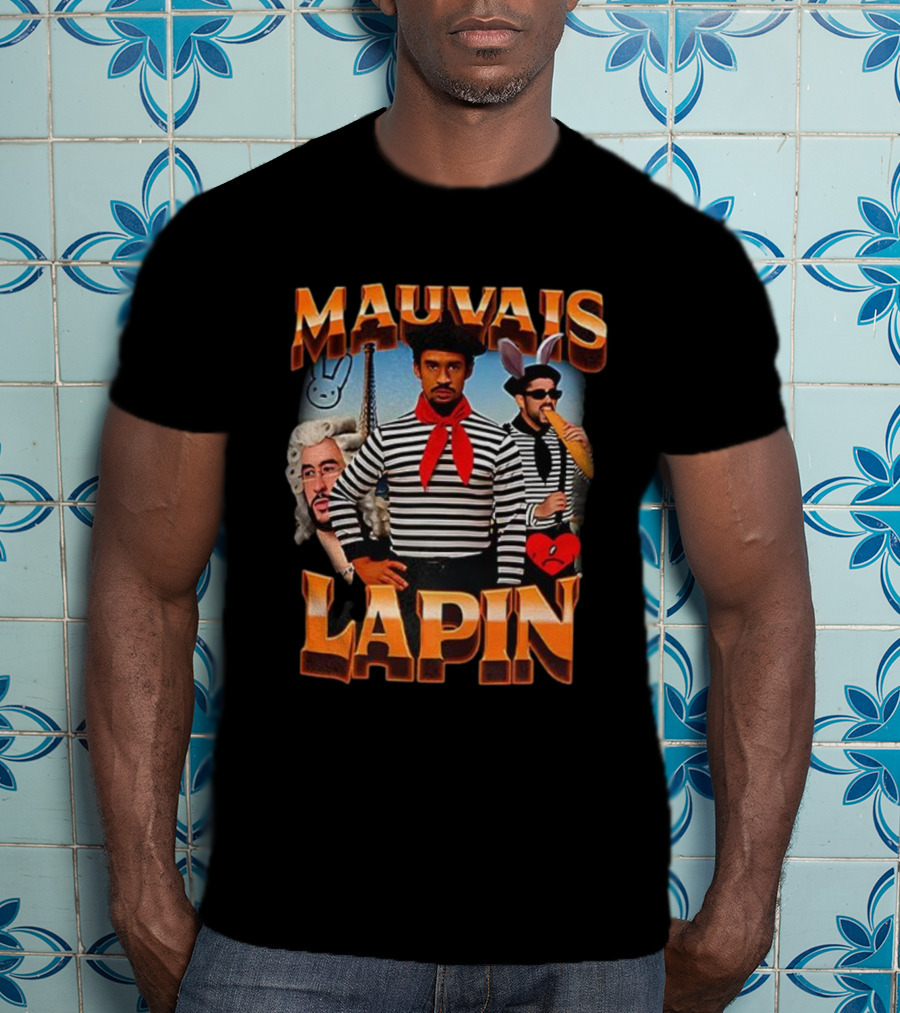 Mauvais Lapin French Style Bad Bunny Paris Imagery T-Shirt