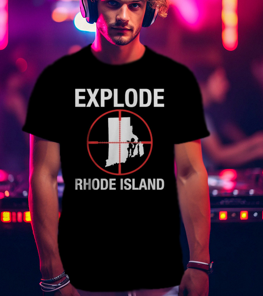 Explode Rhode Island Target Crosshair State Map T-Shirt