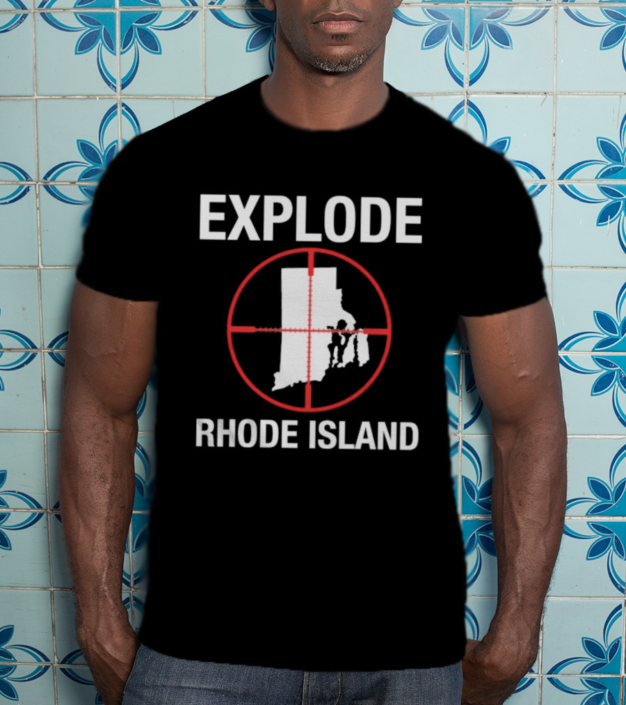 Explode Rhode Island Target Crosshair State Map T-Shirt