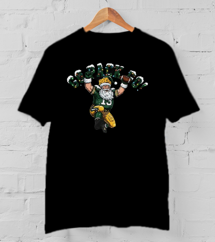 Santa Number 13 Go Pack Go Green Bay Packers Christmas T-Shirt