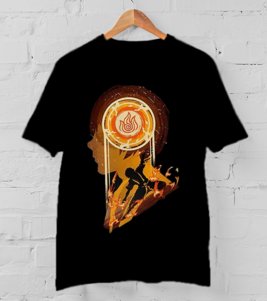 Zuko Firebending Avatar The Last Airbender Fire Nation Symbol Silhouette T-Shirt
