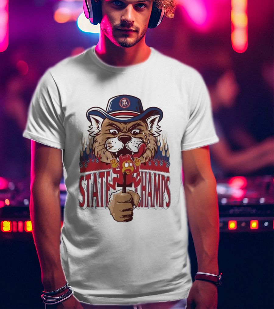 Arizona Wildcats State Champs Wildcat And Sun Devil Mascot Duel T-Shirt