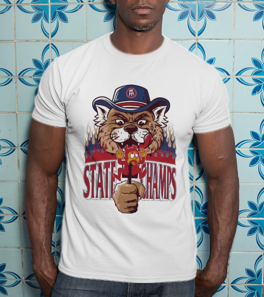 Arizona Wildcats State Champs Wildcat And Sun Devil Mascot Duel T-Shirt
