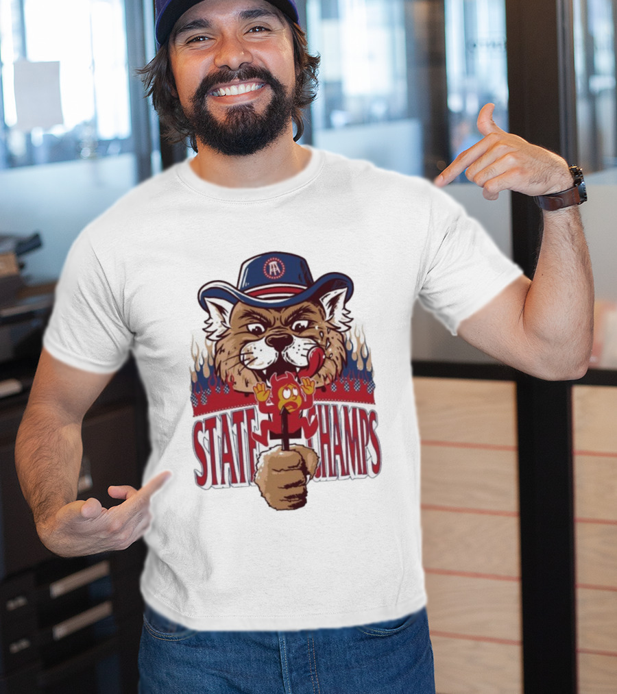 Arizona Wildcats State Champs Wildcat And Sun Devil Mascot Duel T-Shirt