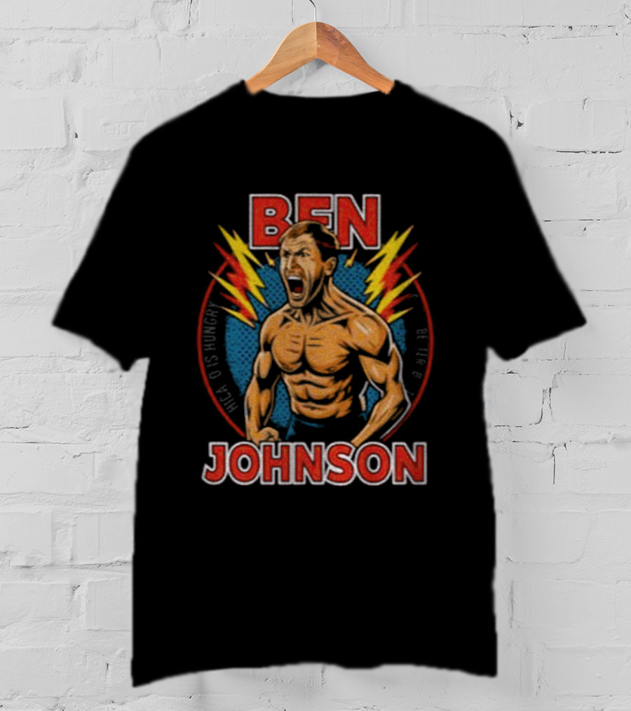 Ben Johnson Muscle Power With Lightning Bolts T-Shirt