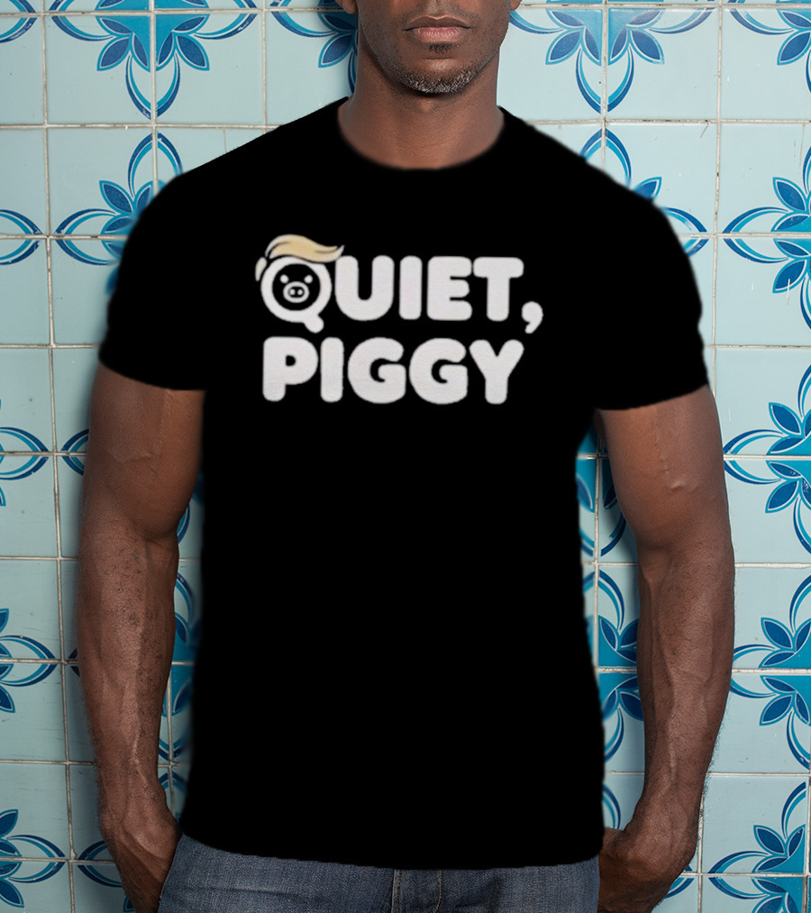 Brittany Belle Quiet Piggy Blonde Hair Bear Face T-Shirt