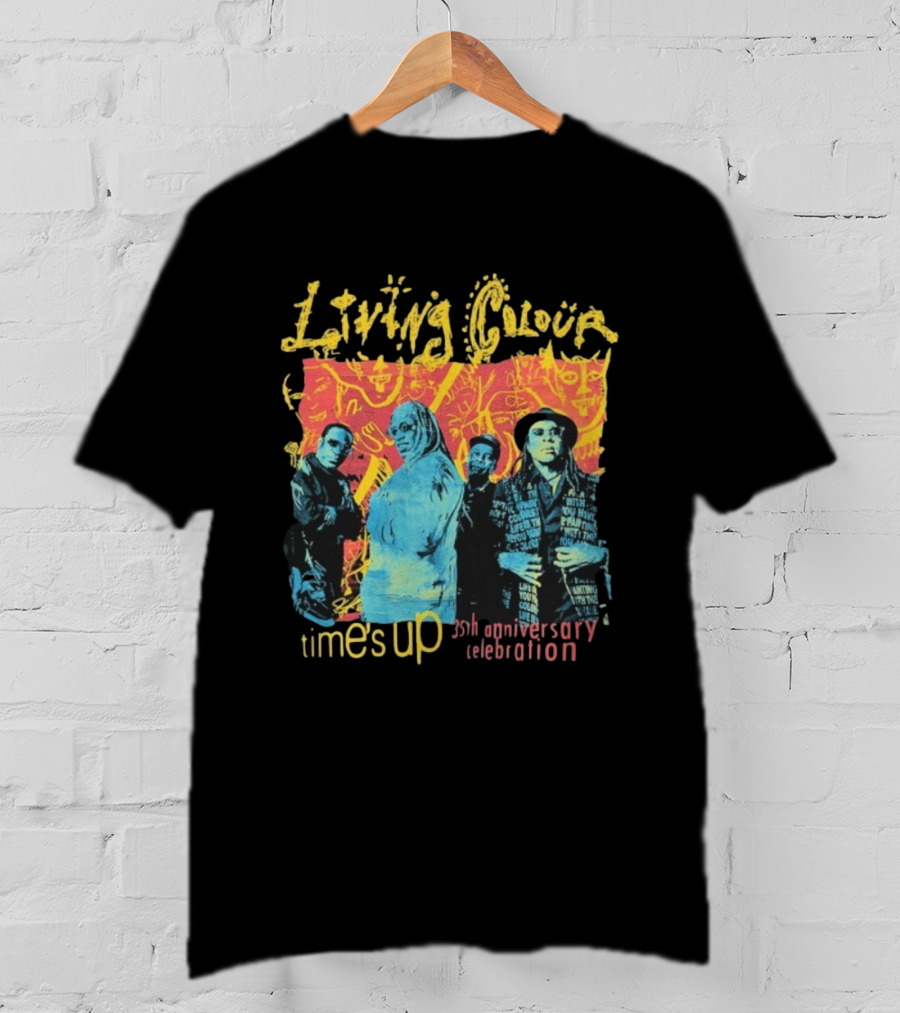 Living Colour Time’s Up 35th Anniversary Celebration Vintage Band Collage T-Shirt
