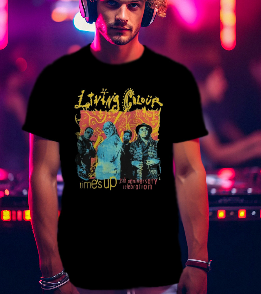 Living Colour Time’s Up 35th Anniversary Celebration Vintage Band Collage T-Shirt