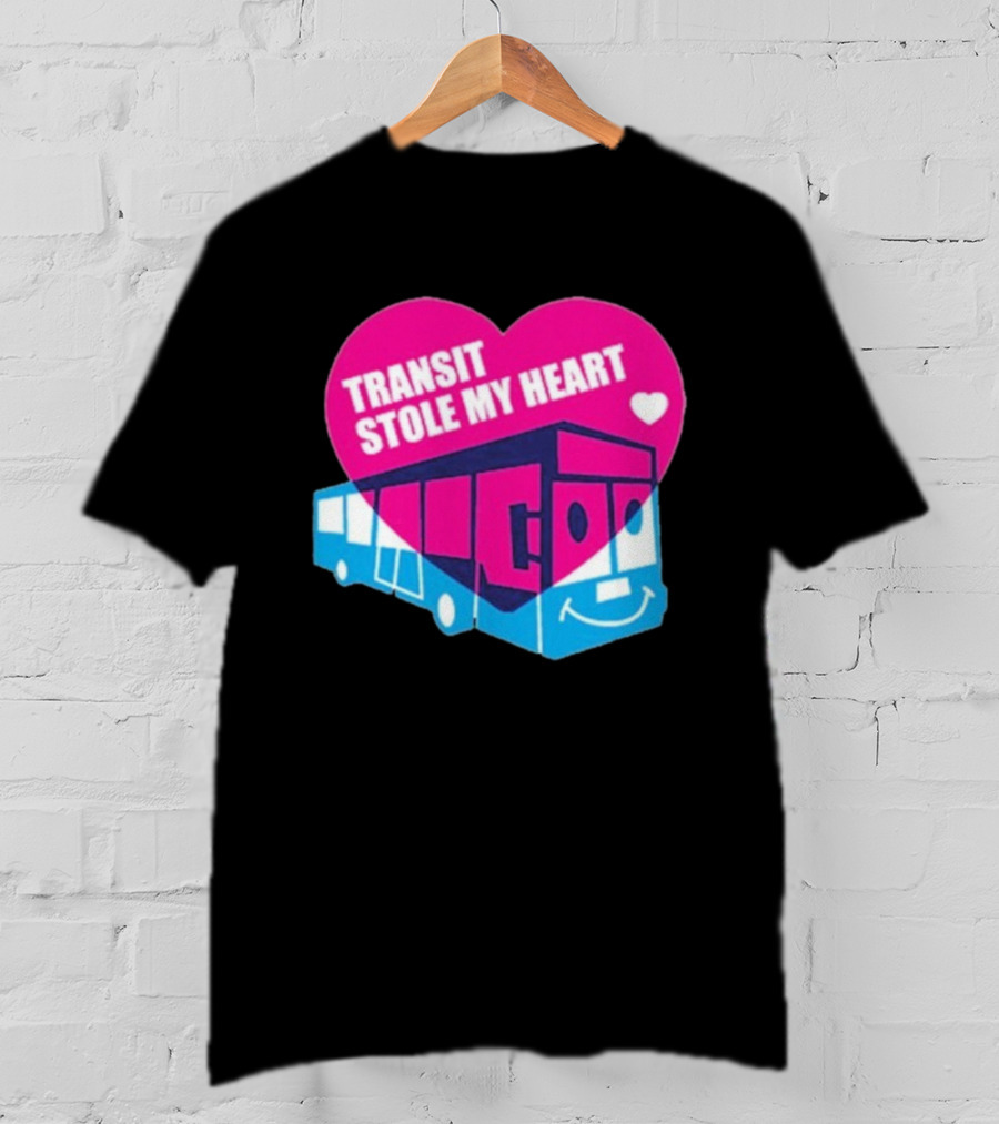 Transit Stole My Heart Smiling Bus And Heart Design T-Shirt