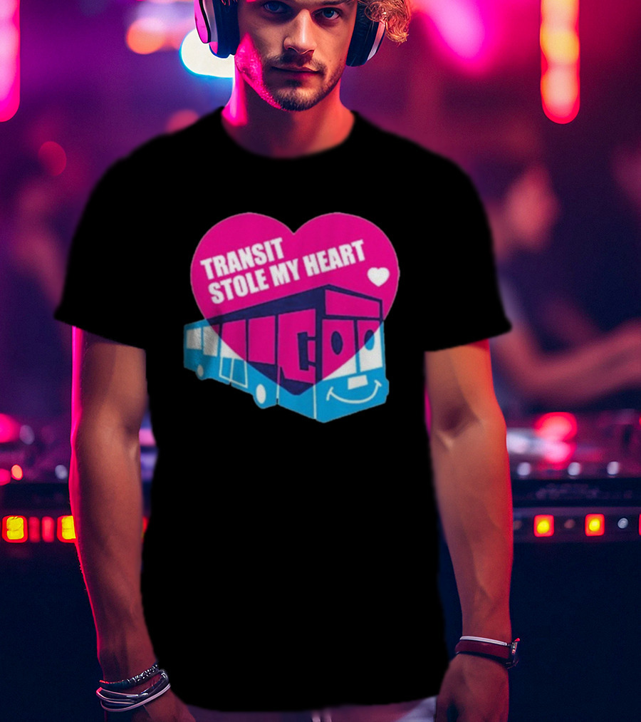 Transit Stole My Heart Smiling Bus And Heart Design T-Shirt