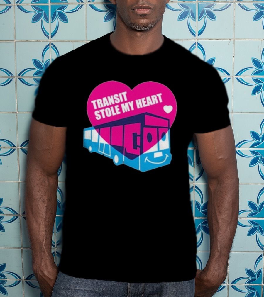 Transit Stole My Heart Smiling Bus And Heart Design T-Shirt