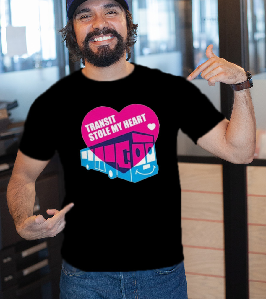 Transit Stole My Heart Smiling Bus And Heart Design T-Shirt