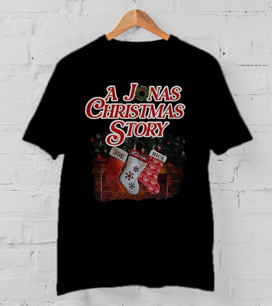A Jonas Christmas Story Joe Kevin Nick Stockings T-Shirt