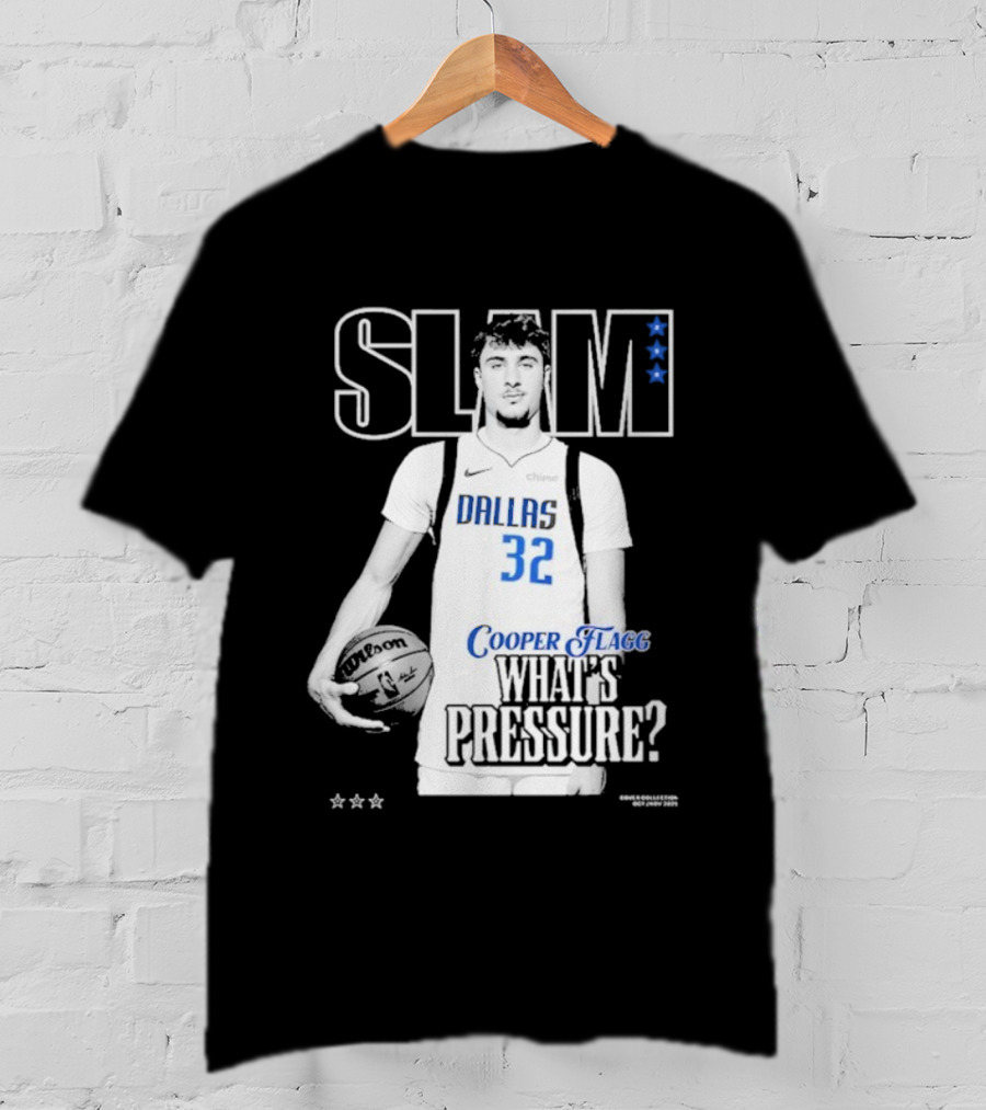 SLAM Cooper Flagg Dallas 32 What's Pressure? T-Shirt