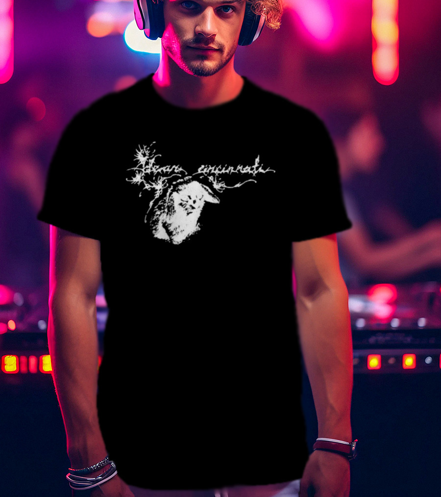 Dear Cincinnati Evil Cabbit Illustration Text Design T-Shirt
