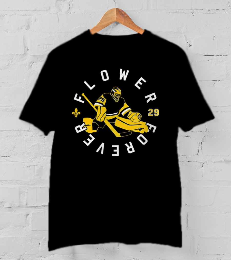 Jeremy Swayman Boston Bruins Flower Forever Goalie 29 T-Shirt