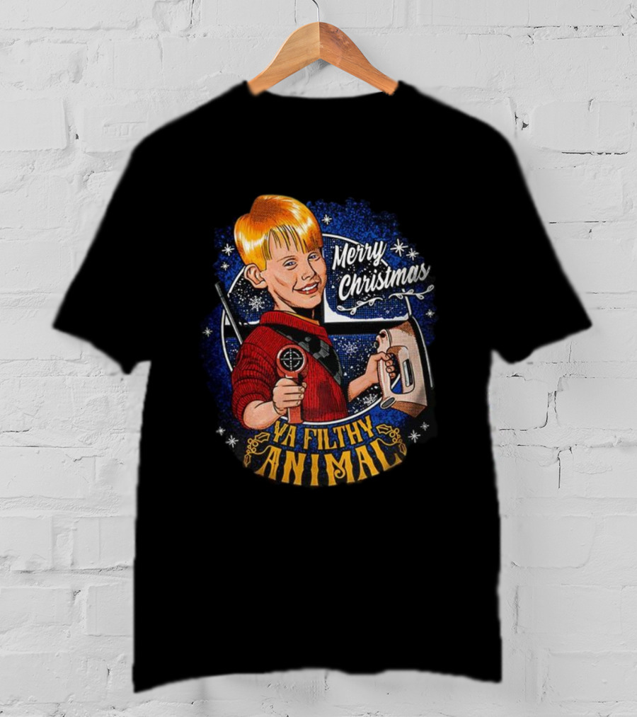 Merry Christmas Ya Filthy Animal Kevin Cartoon T-Shirt