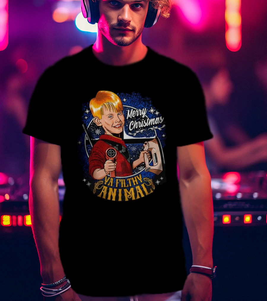 Merry Christmas Ya Filthy Animal Kevin Cartoon T-Shirt