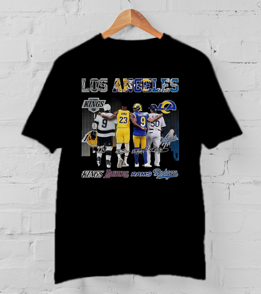 Los Angeles Kings Lakers Rams Dodgers All-Star Dream Team Signature T-Shirt