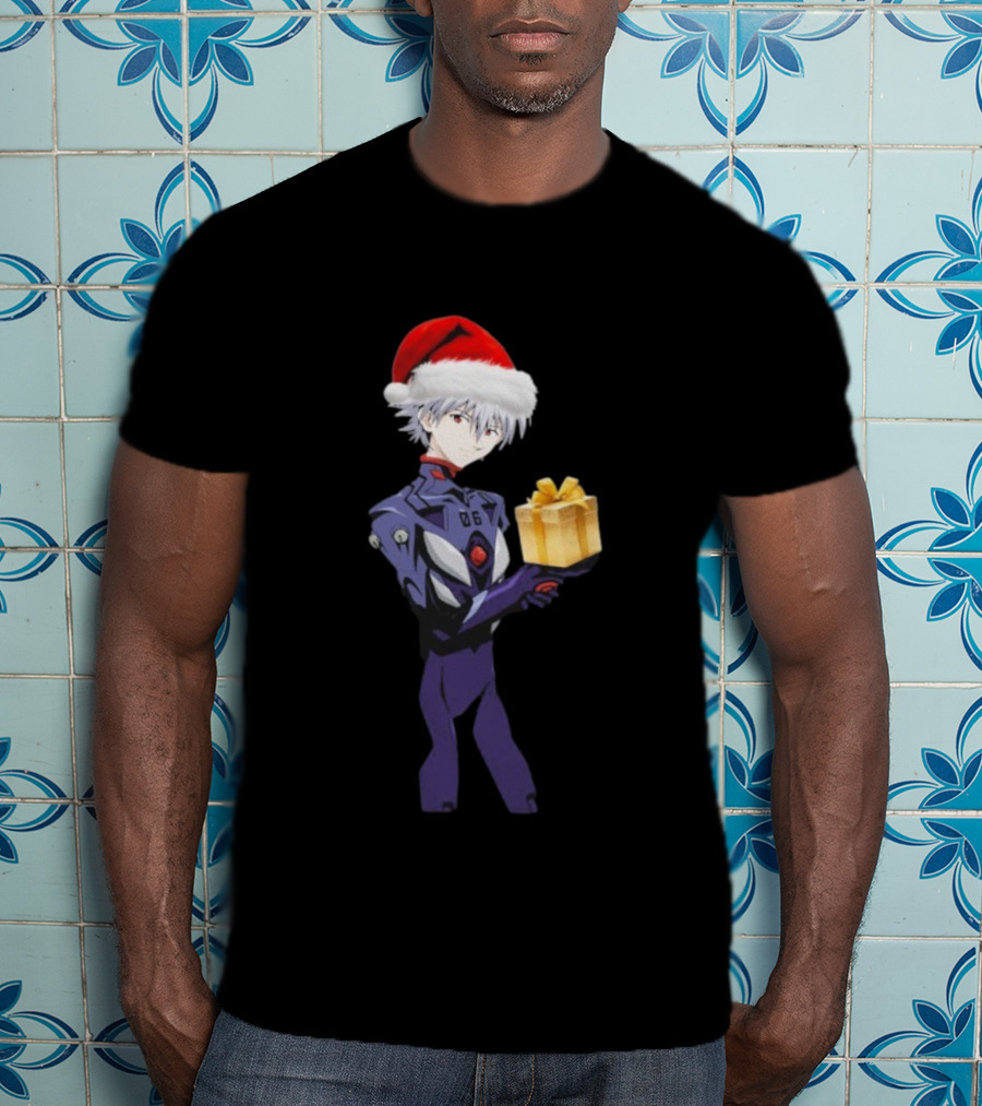 Nagisa Kaworu Shin Seiki Evangelion Christmas Present Santa Hat T-Shirt