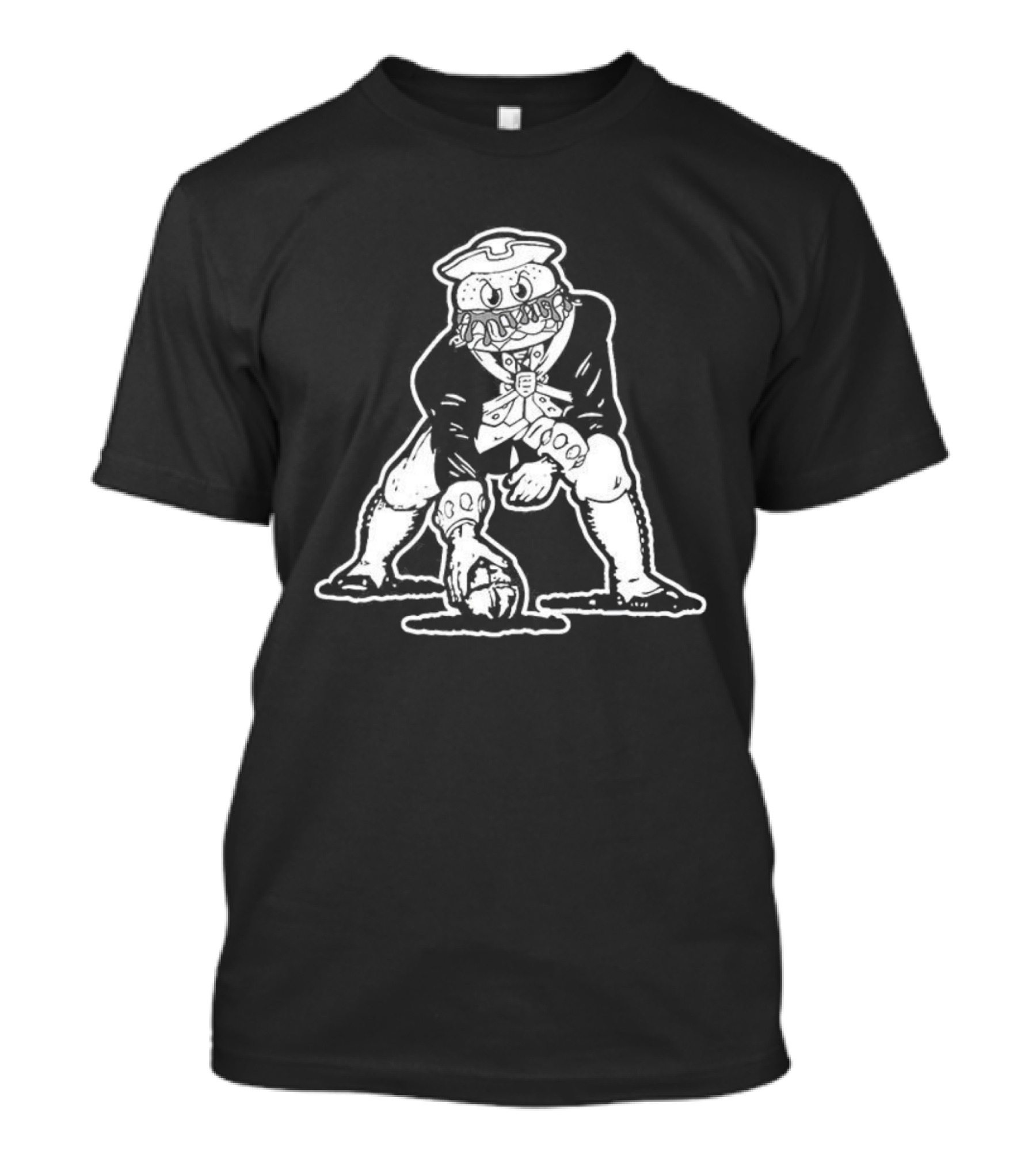 New England Patriots Football Pat Patriot Beefs Burger Mascot NFL Team Logo T-Shirt