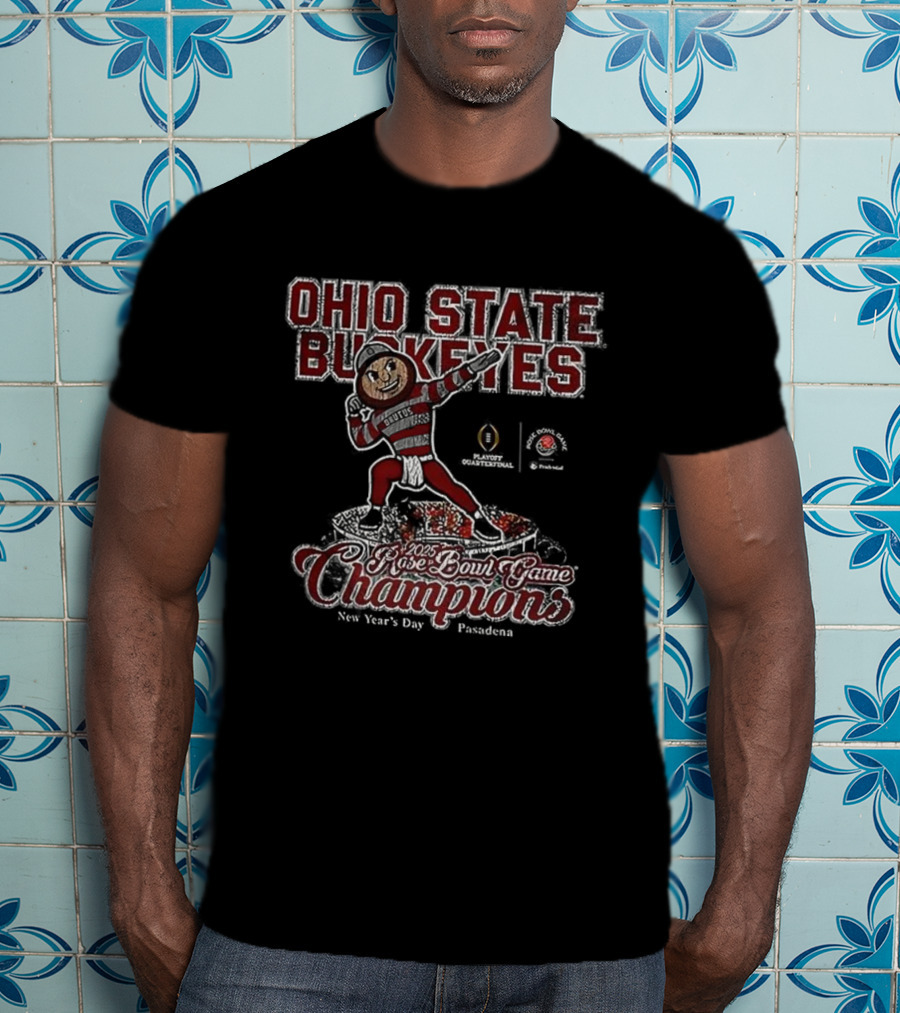 Ohio State Buckeyes 2025 Rose Bowl Game Champions New Year's Day Pasadena T-Shirt