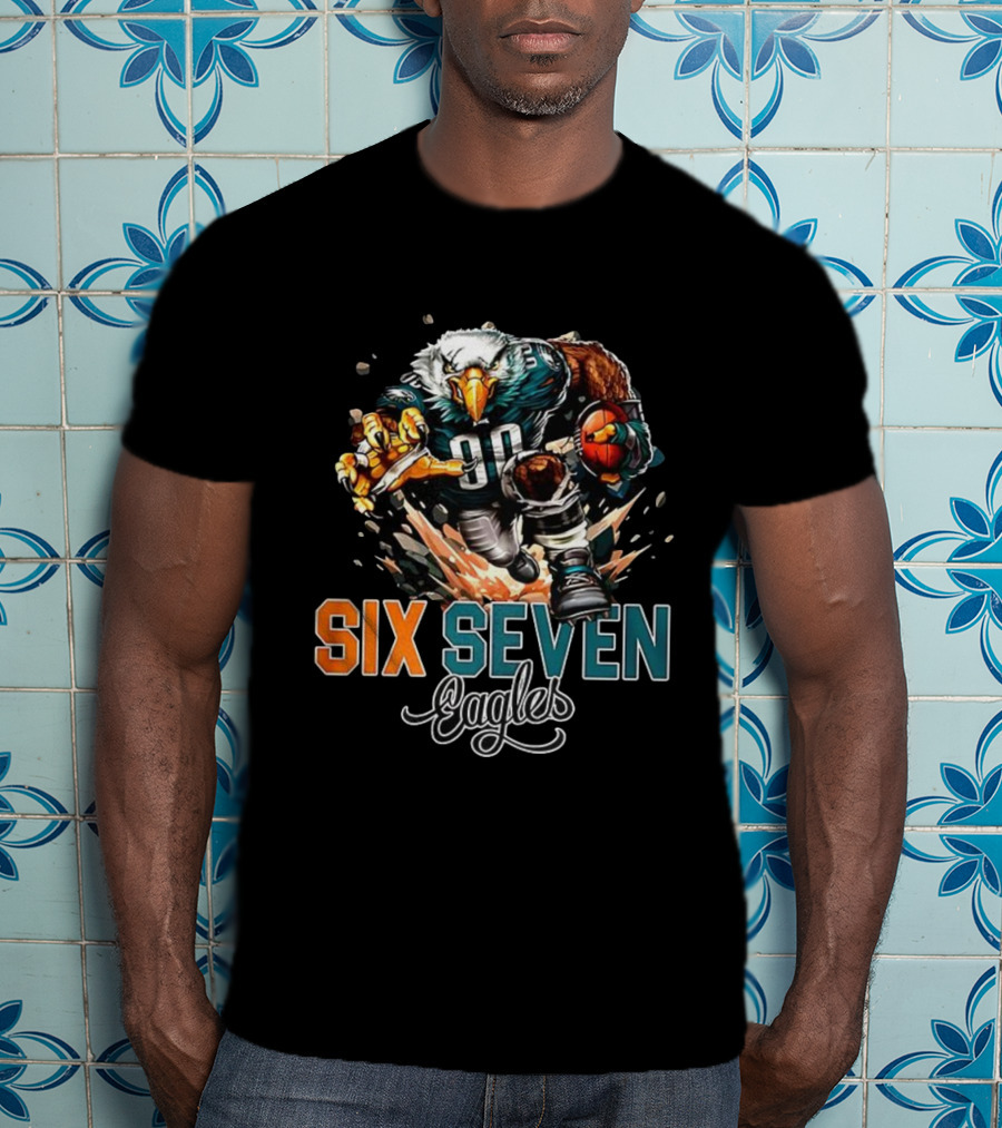 Eagles Football Six Seven Swoop Mascot 90 Sports Fan Apparel T-Shirt