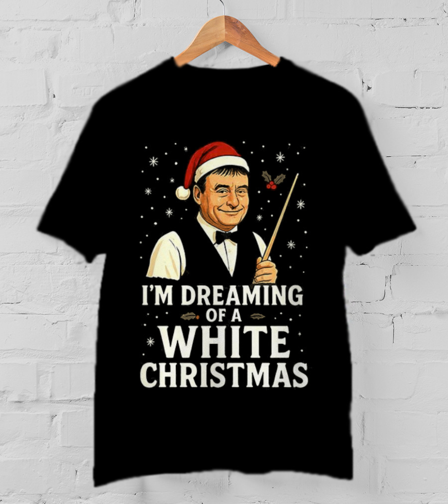 Santa Hat Snooker Player I'm Dreaming Of A White Christmas T-Shirt