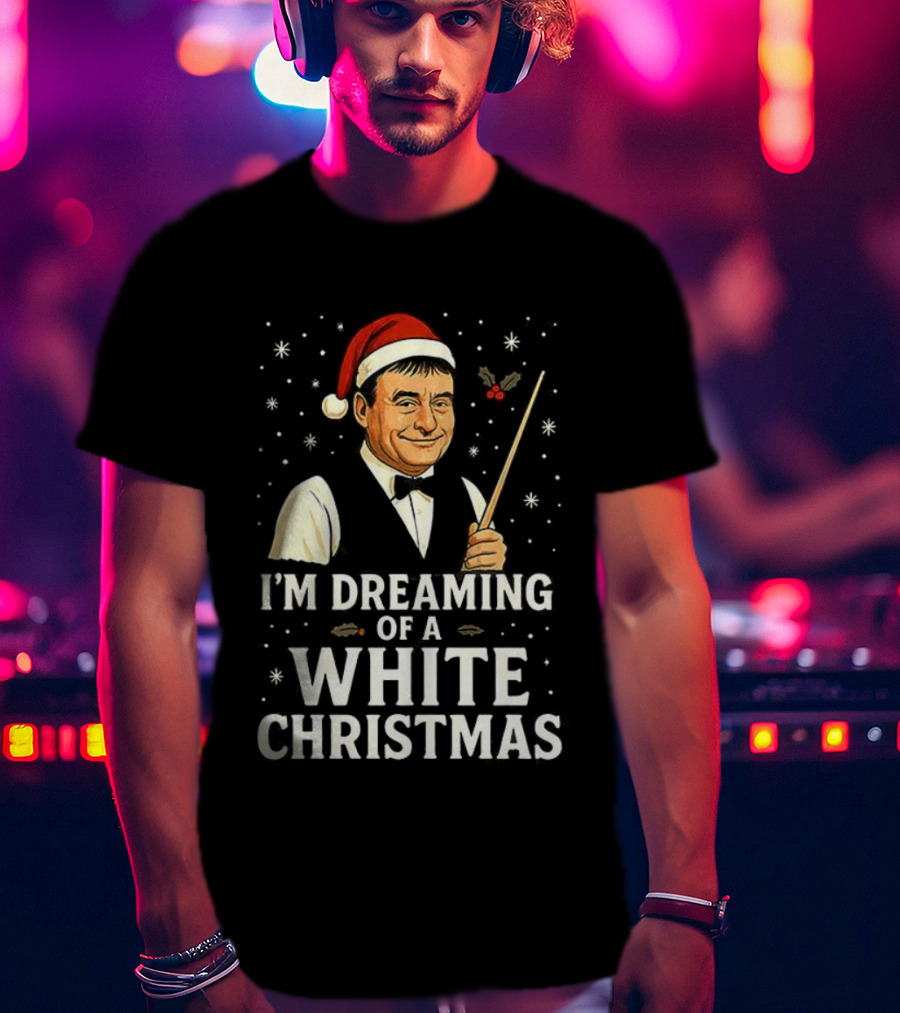 Santa Hat Snooker Player I'm Dreaming Of A White Christmas T-Shirt