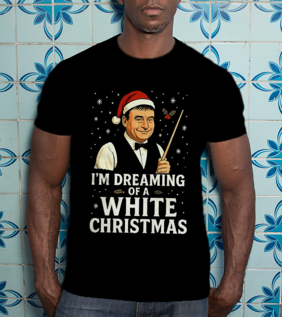 Santa Hat Snooker Player I'm Dreaming Of A White Christmas T-Shirt