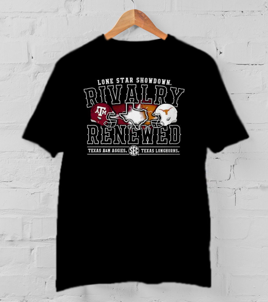 Lone Star Showdown Rivalry Renewed Texas A&M Aggies Texas Longhorns Helmets T-Shirt