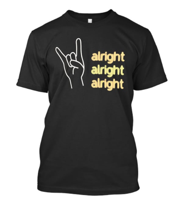 Texas Longhorns Hook Em Neon Sign Alright Alright Alright Gesture T-Shirt