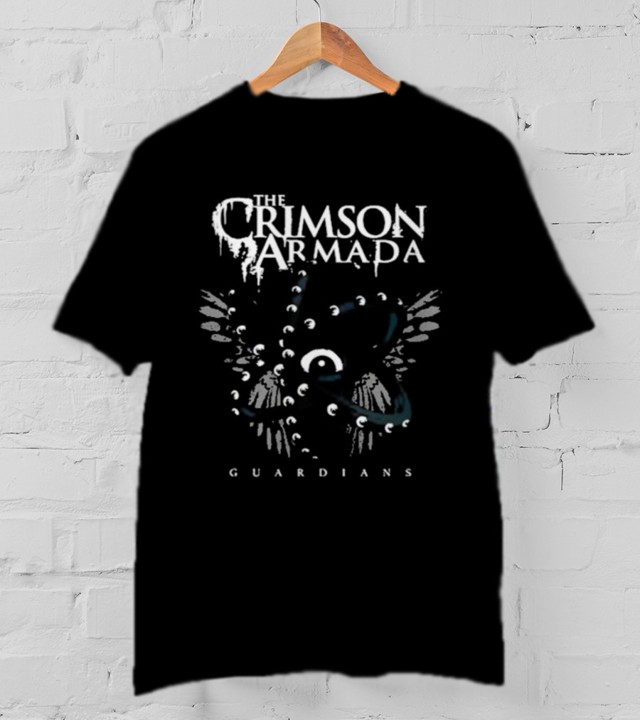 Crimson Armada Guardians Seraph Angelic Wings Design T-Shirt