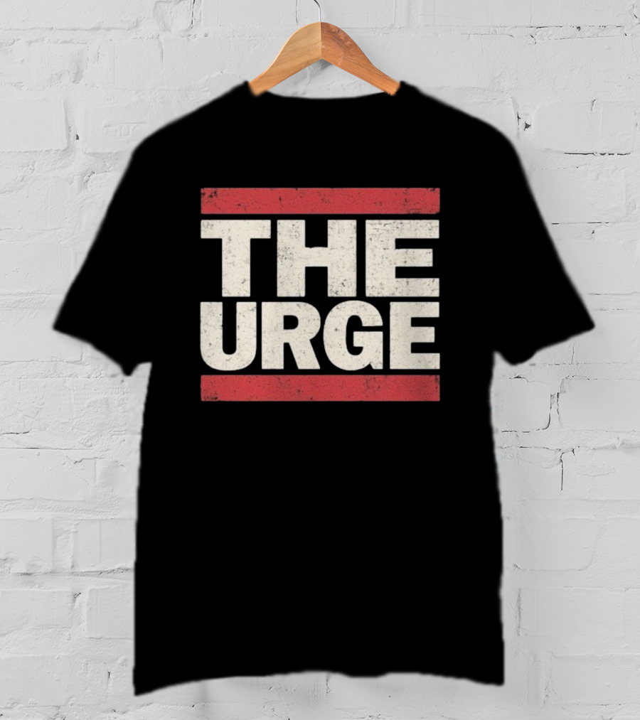 THE URGE Block Text Red Bars Vintage Style T-Shirt