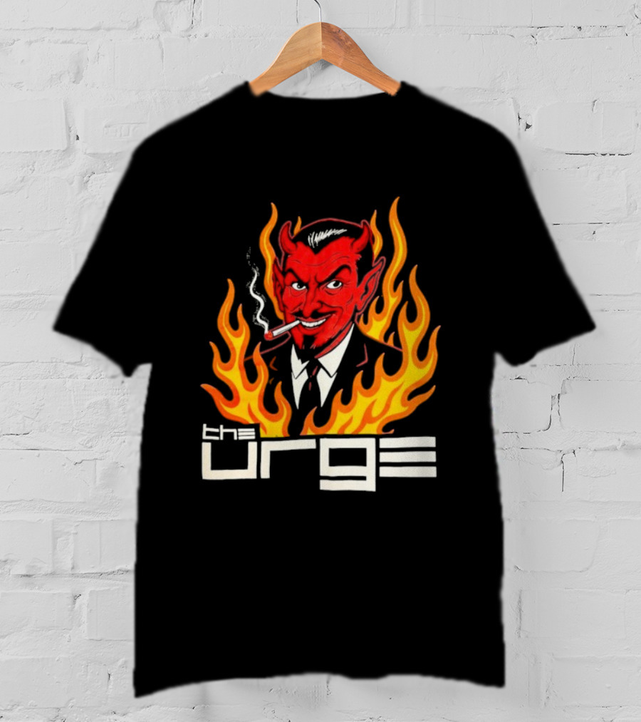 The Urge Devil With Flames Smoking Cigar T-Shirt