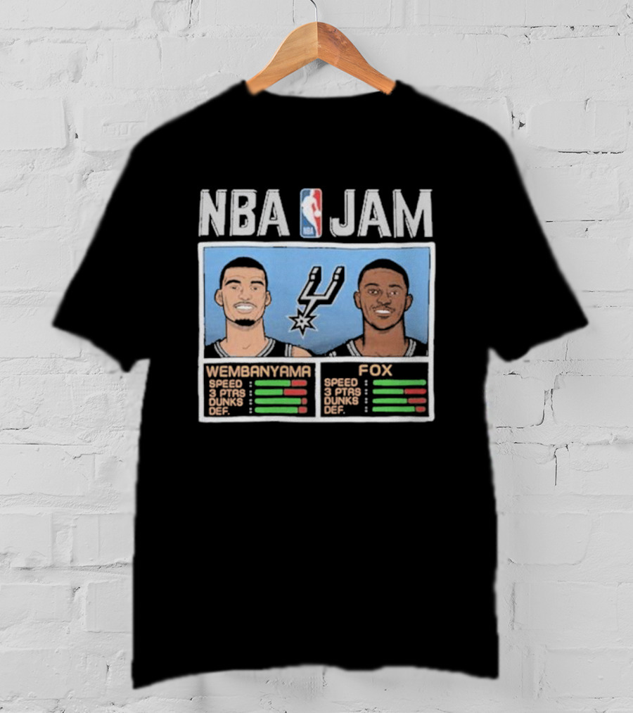 NBA Jam Victor Wembanyama De’Aaron Fox San Antonio Spurs T-Shirt