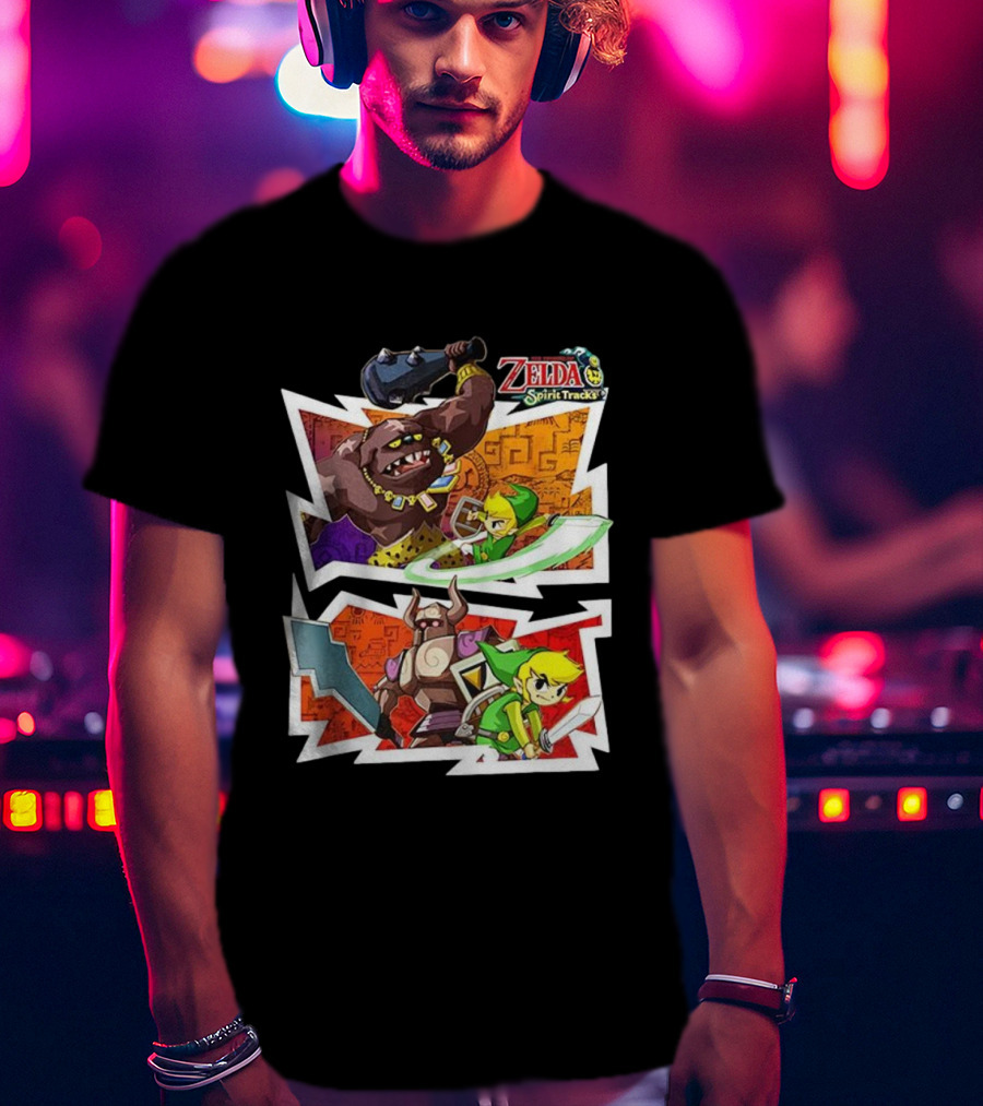 The Legend Of Zelda Spirit Tracks Link Battles Illustrations T-Shirt
