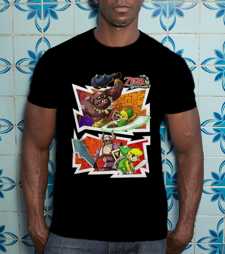 The Legend Of Zelda Spirit Tracks Link Battles Illustrations T-Shirt