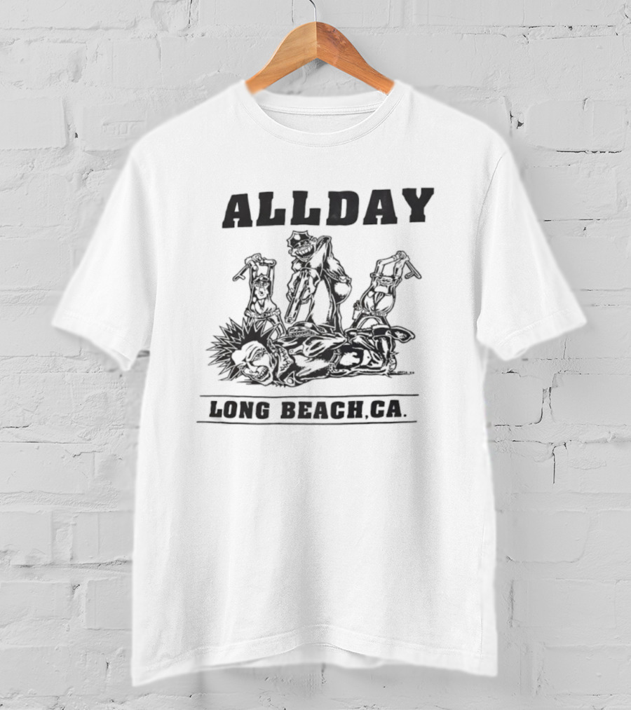 Allday Long Beach California Tour 1992 Vintage Style Graphics T-Shirt