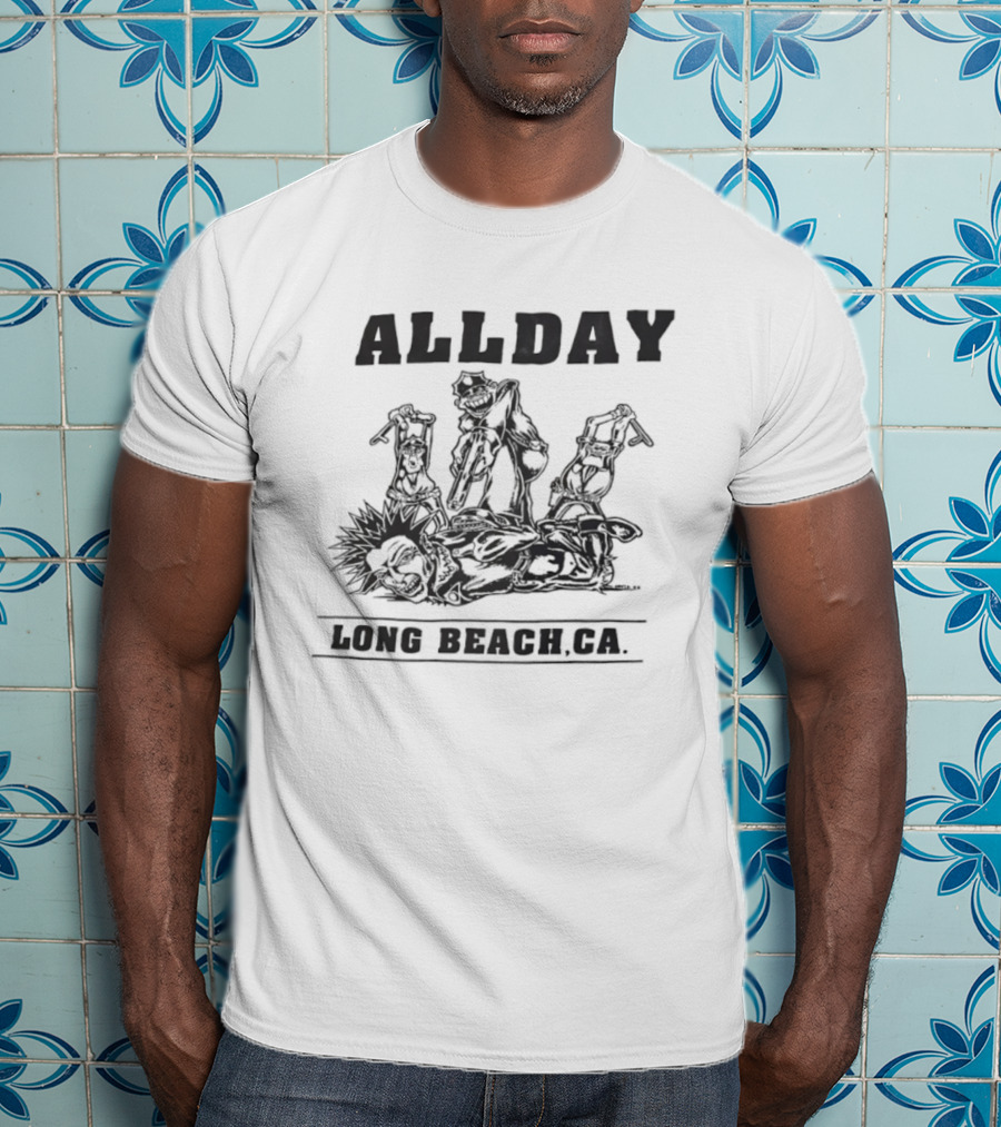Allday Long Beach California Tour 1992 Vintage Style Graphics T-Shirt