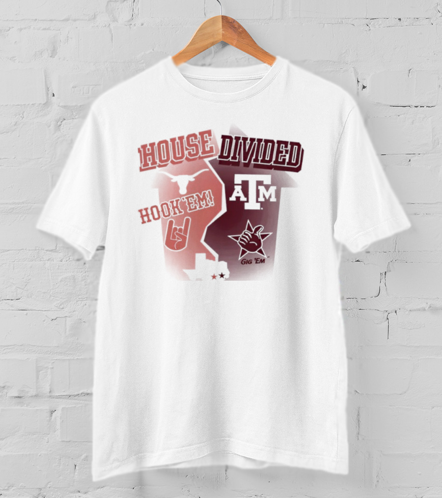 House Divided Texas Longhorns Horns Up Vs Texas A&M T-Shirt