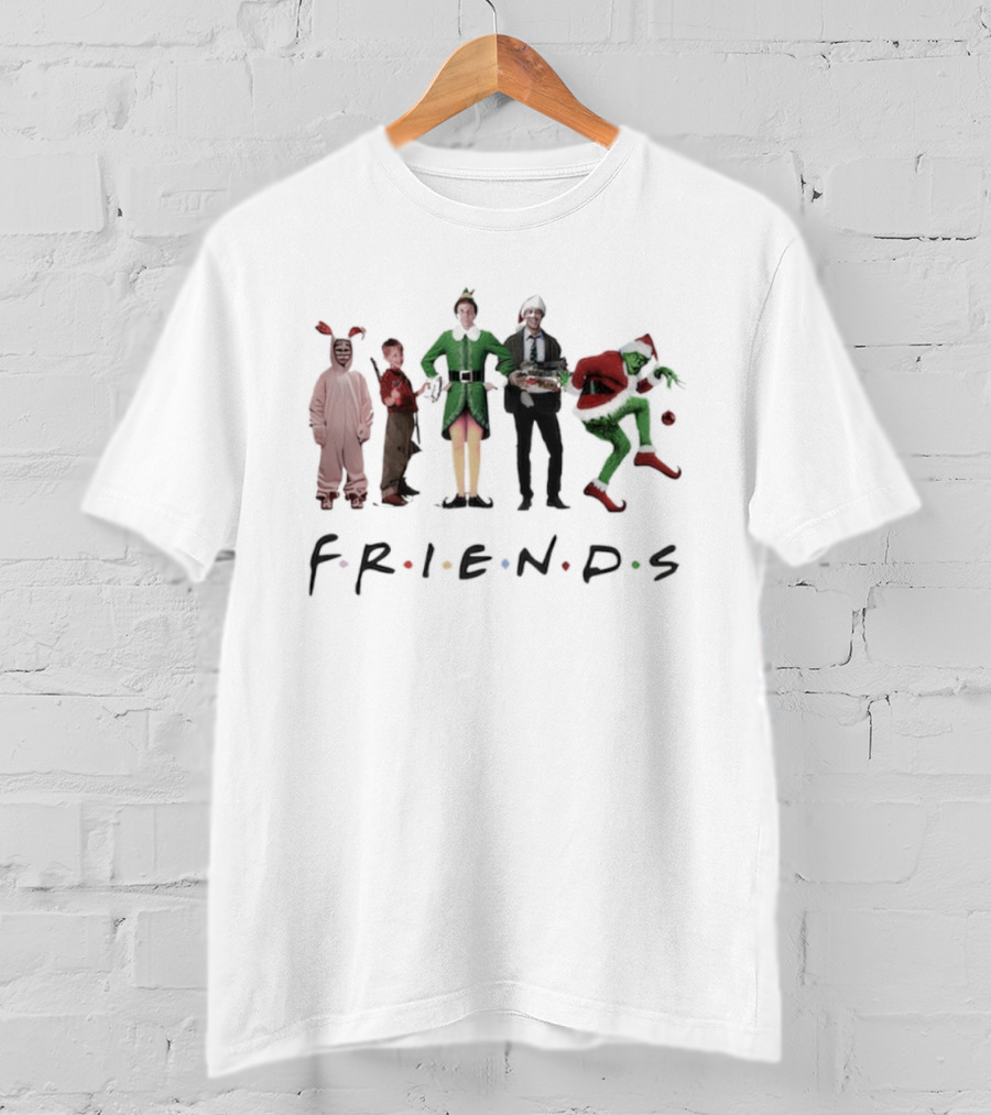 Christmas Movies Friends Characters Griswold Grinch Ralphie Elf Kevin T-Shirt